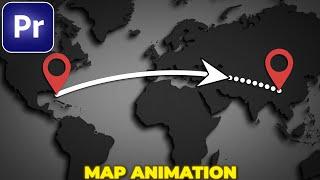 MAP LINE ANIMATION in Premiere Pro | Animated Travel Map