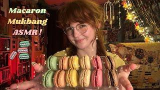 Macaron Mukbang ASMR  Whisper rambles + chewing / mouth noises