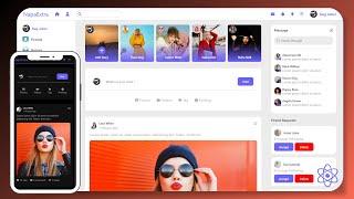 Build A Responsive Social Media Website Like Facebook/Instagram/Twitter using React JS Website