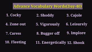 Advance Vocabulary Words(Day-40)