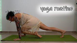SHORT CLIPS: yoga stretches in a dress