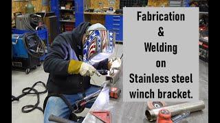Stainless steel fabrication on Airboat winch bracket