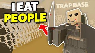 I EAT PEOPLE AGAIN! - Unturned Roleplay (Cannibal With Hidden Trap Base And Prison Cells For Humans)