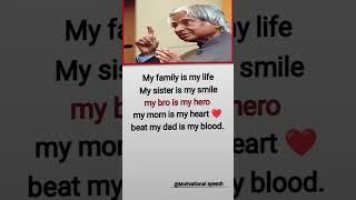My family is my life।। APJ Abdul Kalam।।#short #motivation #quotes #mindset #education #apjkalam