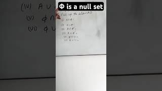 ϕ is a null set and A is a non-empty set, fill up the blanks:(I)A ⋂ ϕ =..    (ii)A U ϕ=…(iii)A∩Φ '..