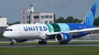 United Airlines Boeing 787-9 N24988 N24993 Landing at Narita 34R | NRT | The Future Is SAF Livery