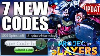 ALL NEWPROJECT SLAYERS CODES - CODES FOR PROJECT SLAYERS -  ROBLOX PROJECT SLAYER CODES