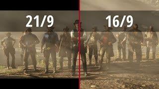 RED DEAD REDEMPTION 2 Ultrawide 21:9 vs 16:9 - FRAME RATE & GRAPHICS COMPARISON