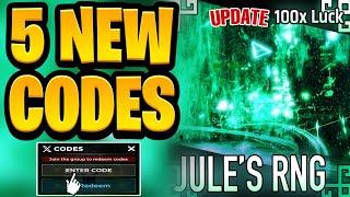 JULE'S RNG  NEW CODES, ALL NEW WORKING CODES JULE'S RNG   FOR ROBLOX NEW CODE JULE'S RNG