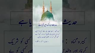  Kabira Gunah, ALLAH TAALA Ky Sat Kessi Ko Sharik Karna | #hadessmubarak #hadees #islamicshorts