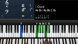 Ab Passing Chords 6-7-1-3-4 Chord Progression Tutorial