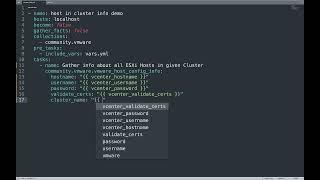 Gather Info about all VMware ESX/ESXi Hosts in a given Cluster - Ansible vmware_host_config_info