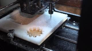 Cutting a plastic gear with the Rabbit Mill desktop CNC