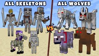 All Skeletons vs All Wolves in Minecraft - Minecraft Mob Battle