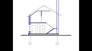 Компро Autocad зачетная работа, как строить разрез и лестницу на разрезе и в плане 1го и 2го этажей