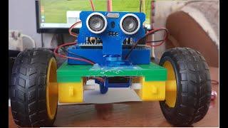 Робот с ультразвуковым датчиком HC-SR04(1 часть)      Robot with ultrasonic sensor HC-SR04(1 part)