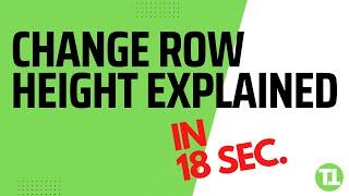 How to Change The Row Height Explained In 18 Seconds Google Sheets Excel #googlesheets #excel