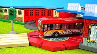 Trains and bus: Thomas the train, wooden railway, wooden trains