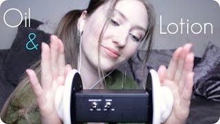 ASMR Lotion & Oil Ear Massage (NO TALKING) Rubbing, Cupping, Stroking, Tapping for Tingles - 3Dio