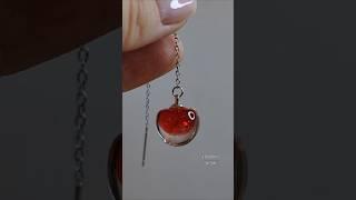 DIY cherry earrings #uvresin #earrings #resinjewelry #jewelrydesign #uvresincraft