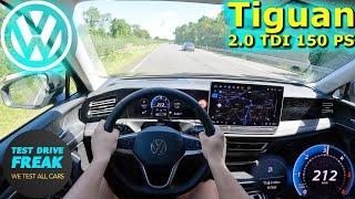 2024 Volkswagen Tiguan III 2.0 TDI 150 PS TOP SPEED AUTOBAHN DRIVE POV with Fuel Consumption