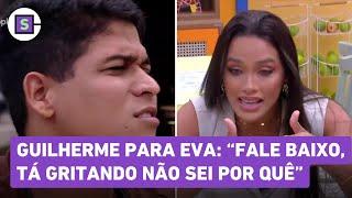 BBB 25: Guilherme para Eva: "Fale baixo, tá gritando não sei por quê"