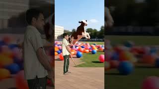 The cow mascot vibrato assistant placed on the football field is popular, co-producend,creative