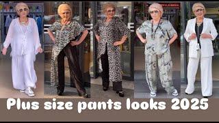 Plus size trouser looks for ladies 60+