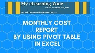 Monthly Cost Report By Using Pivot Table In Excel