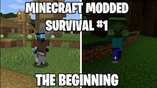 Minecraft Modded Survival #1 - The Beginning + First Baby Zombie Encounter | EnderBot Cyborg