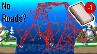 Can You Use ZERO Road Pieces to Beat Poly Bridge 2?