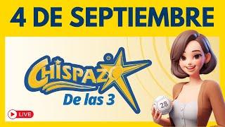 Sorteo CHISPAZO DE LAS TRES Hoy 4 de septiembre 2024 