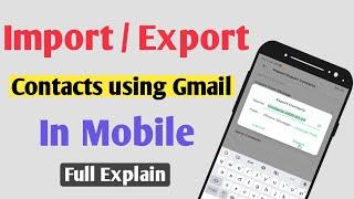 How to import export contacts using Gmail in Android mobile