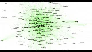 Visualization of ingredients network with SI infection model