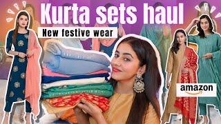 party wear kurta sets haul | trendy festive wear haul | Vanya singh #amazon #amazonhaul #festive