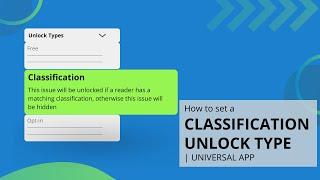 How to set a Classification Unlock Type | MagLoft's Universal App