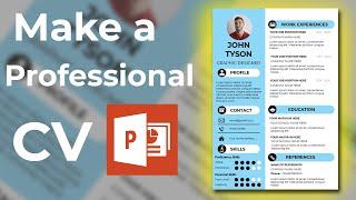 CV Format For Freshers - How To Make Professional CV in PowerPoint