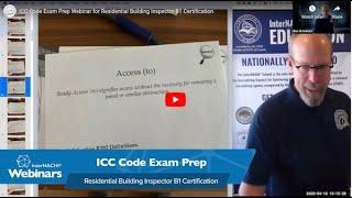 ICC® B1 Code Exam Prep Webinar for Residential Building Inspector Certification (IRC® Chapters 1-3)