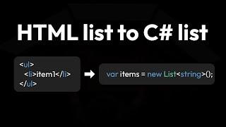 Convert HTML list to a C# list