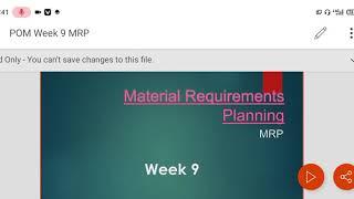 What is Material Requirements Planning (MRP) in Pashto for BBA MBA MS