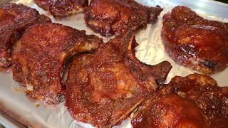 Oven Baked Honey Barbecue Pork Chops | Made with a homemade honey barbecue sauce