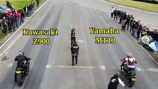 Kawasaki  Z900 Vs Yamaha MT10 Drag Race 