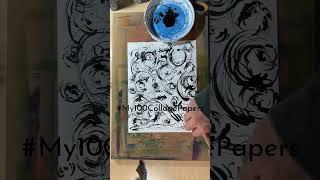 Another cheap art-making hack for dramatic inky marks #My100CollagePapers Day 35