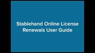 Stablehand Online License Renewal User Guide