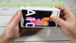 Unboxing Samsung A10. Первый запуск.