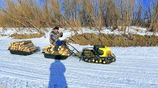 ЧЕСТНЫЙ ОТЗЫВ о мотобуксировщике «Рыбак» PKD на катковой подвеске, с коробкой реверса. Делаем  ТО-1.