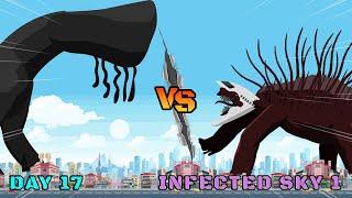 Day 17 vs Infected Sky 1 | Giant Monster Animation