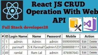 React js Crud operation with web API