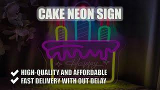 Cake Neon Sign | Elegant and Stylish Neon Sign. Great Addition To Birthday Decorations | Buy Now!