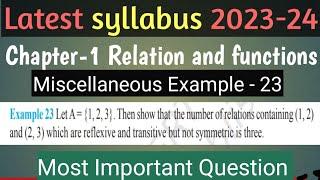 Miscellaneous example - 23 || Ncert Class 12 Math | Chapter-1 Relation and Function | Latest 2023-24